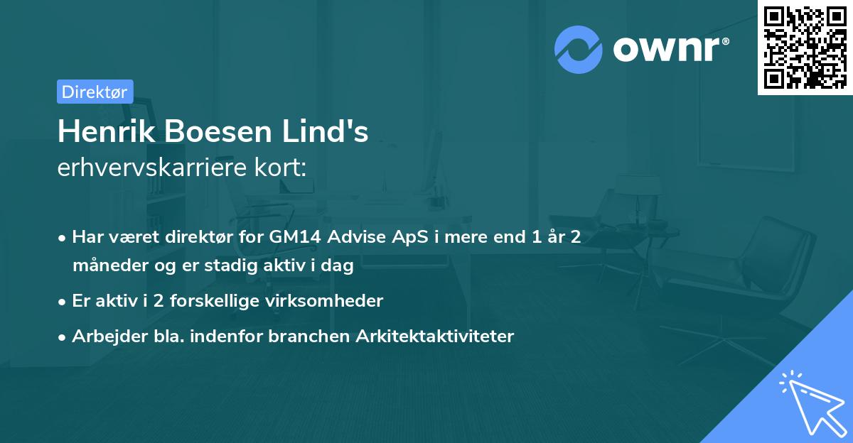 Henrik Boesen Lind's erhvervskarriere kort
