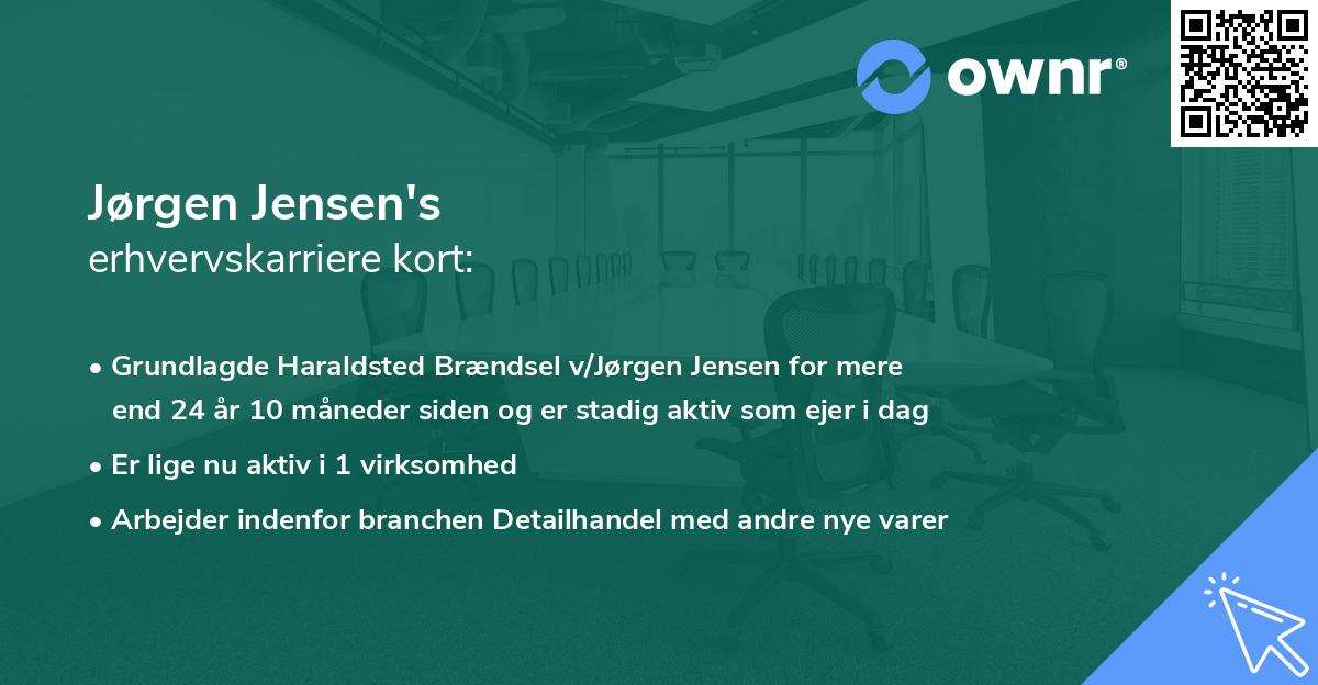 Jørgen Jensen's erhvervskarriere kort