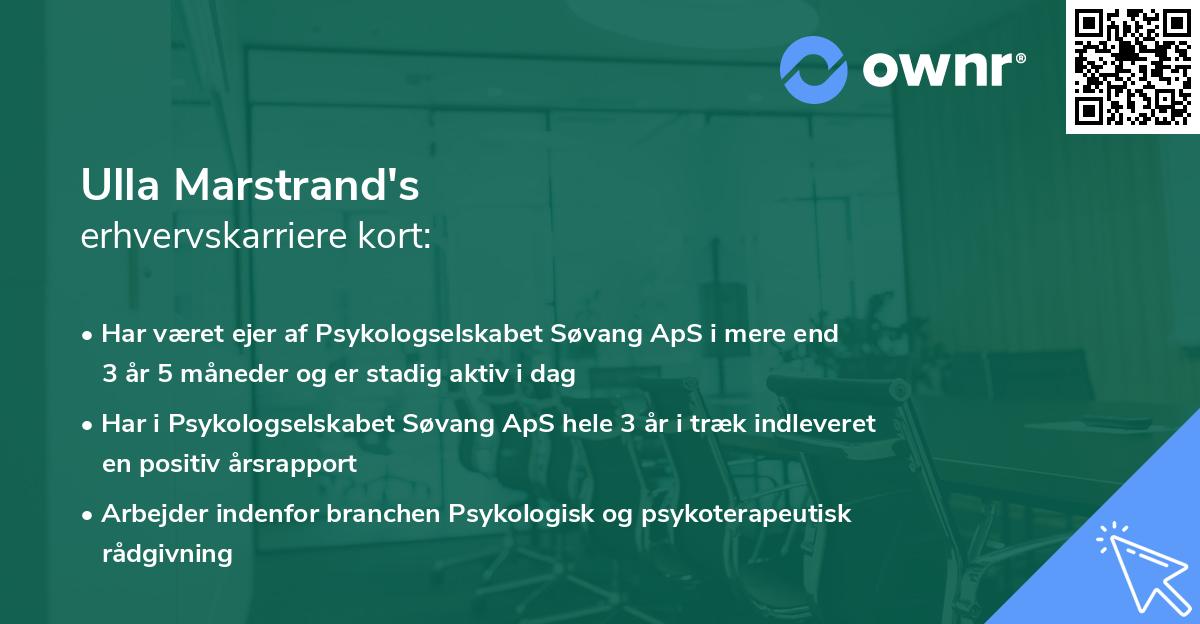 Ulla Marstrand's erhvervskarriere kort