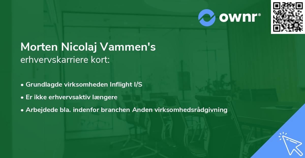 Morten Nicolaj Vammen's erhvervskarriere kort