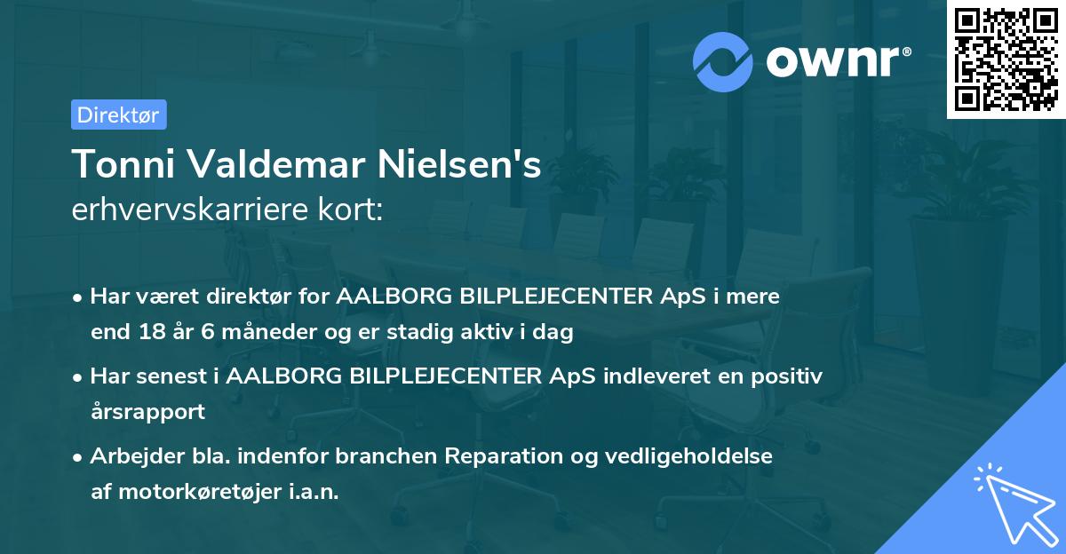 Tonni Valdemar Nielsen's erhvervskarriere kort