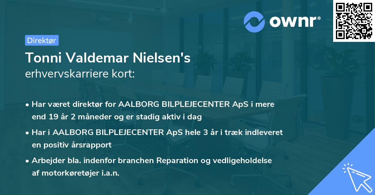 Tonni Valdemar Nielsen's erhvervskarriere kort