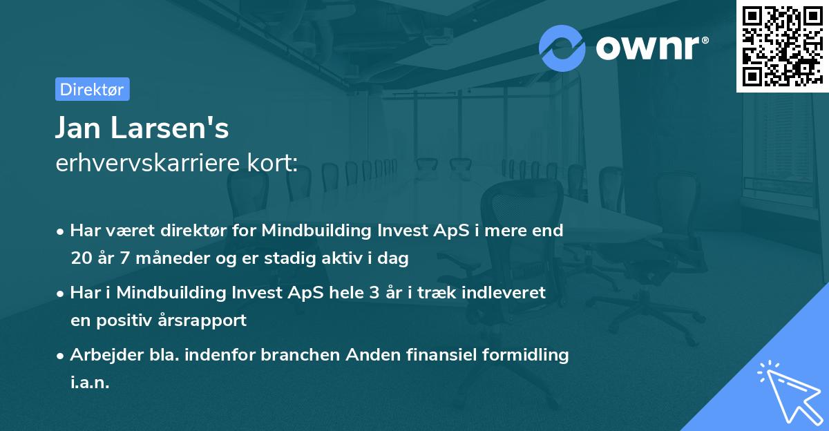 Jan Larsen's erhvervskarriere kort