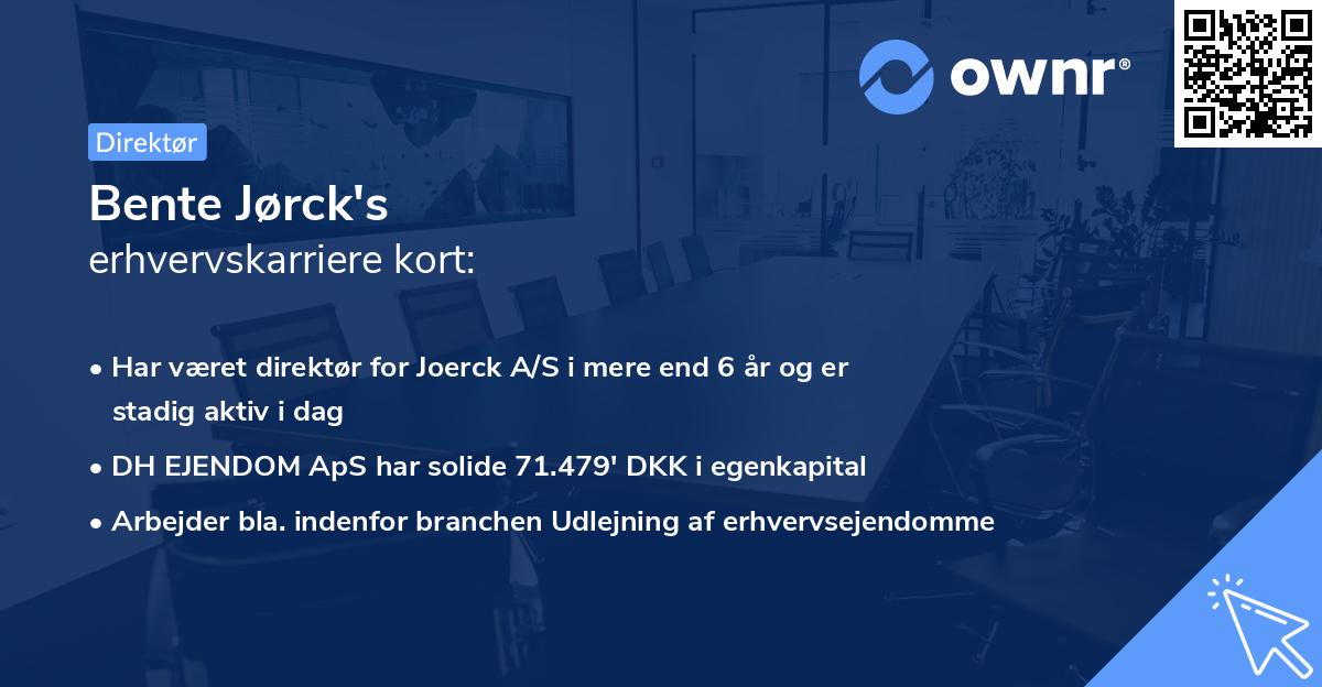 Bente Jørck's erhvervskarriere kort