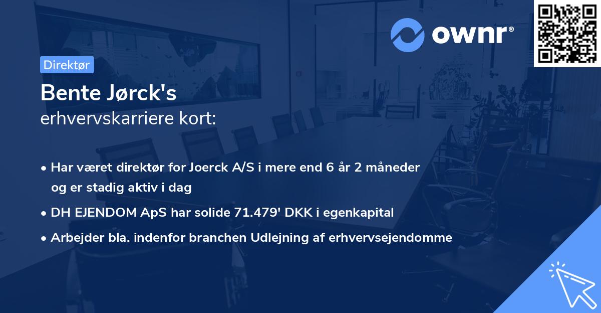 Bente Jørck's erhvervskarriere kort