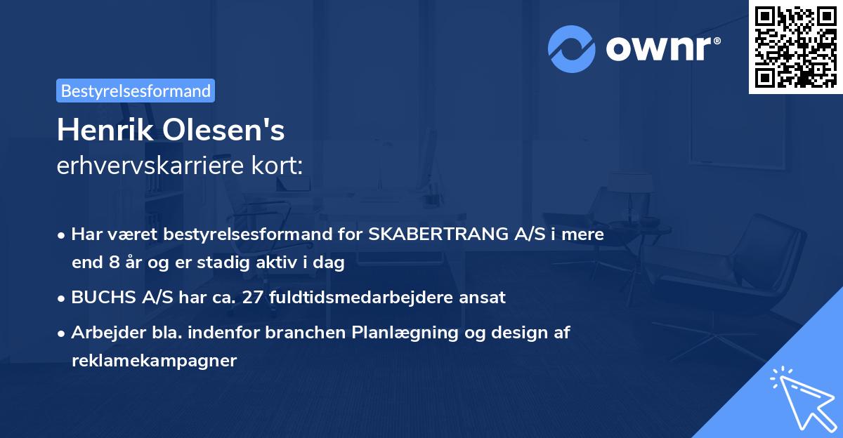 Henrik Olesen's erhvervskarriere kort