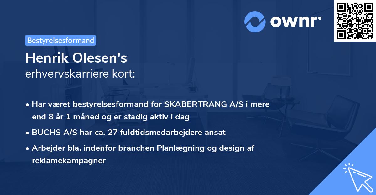 Henrik Olesen's erhvervskarriere kort