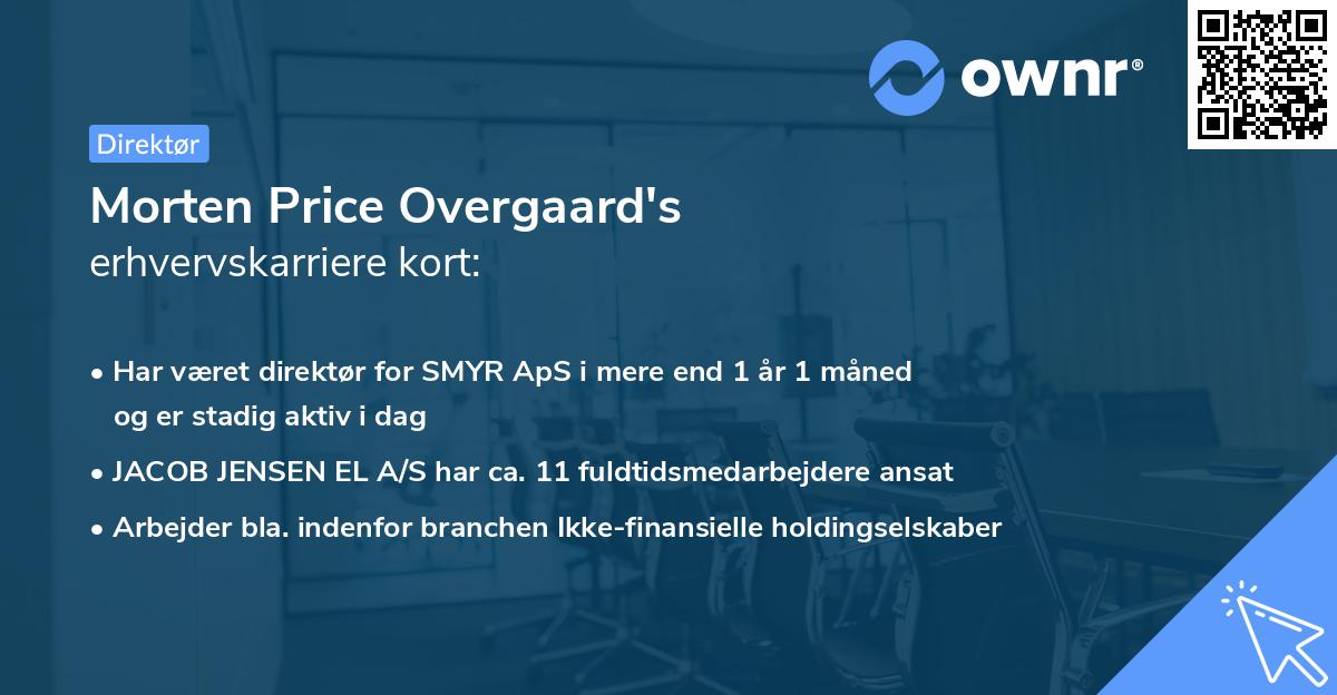 Morten Price Overgaard's erhvervskarriere kort