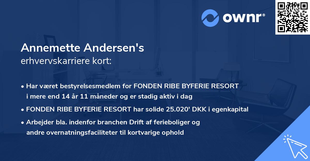 Annemette Andersen's erhvervskarriere kort