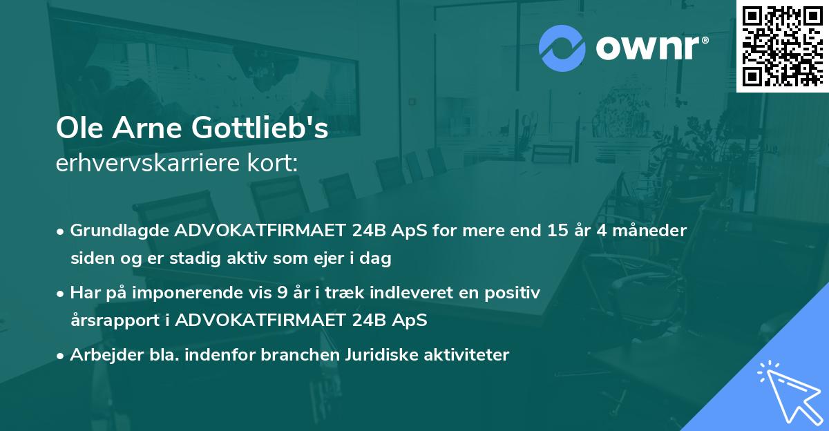 Ole Arne Gottlieb's erhvervskarriere kort