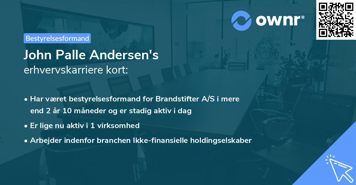 John Palle Andersen's erhvervskarriere kort