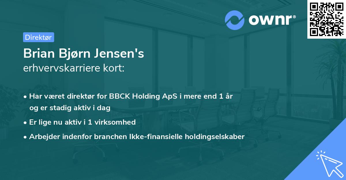 Brian Bjørn Jensen's erhvervskarriere kort