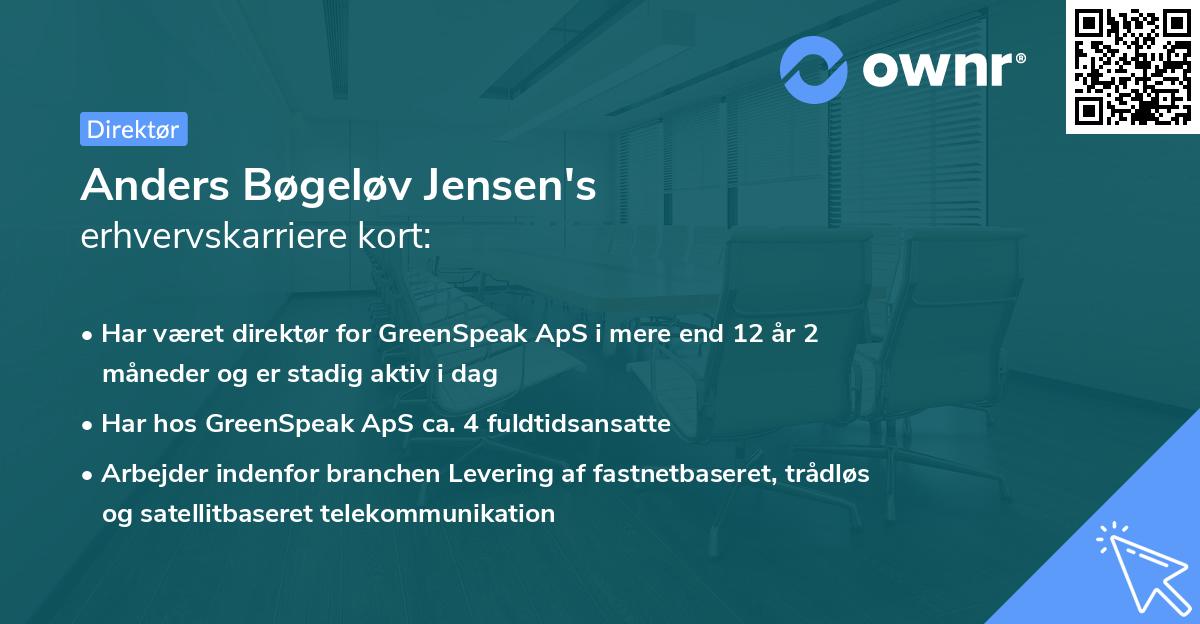 Anders Bøgeløv Jensen's erhvervskarriere kort