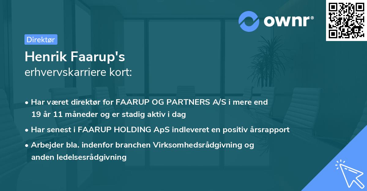Henrik Faarup's erhvervskarriere kort