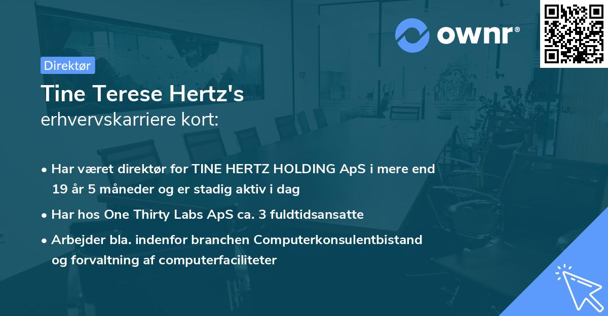 Tine Terese Hertz's erhvervskarriere kort