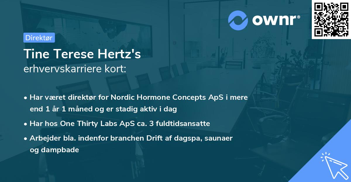 Tine Terese Hertz's erhvervskarriere kort