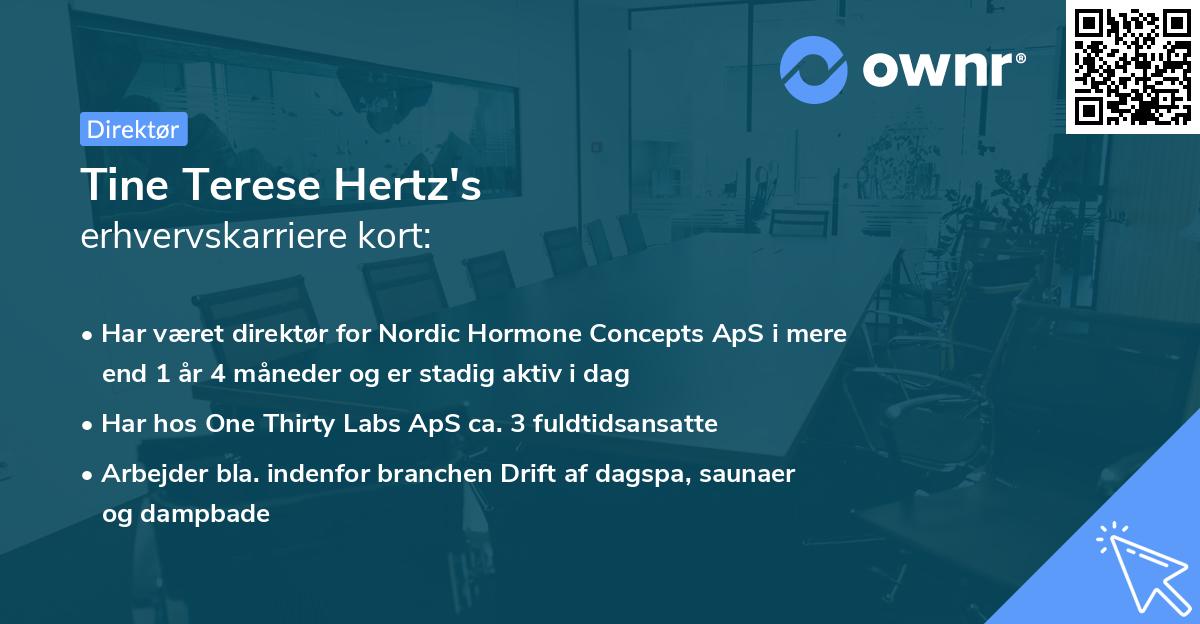Tine Terese Hertz's erhvervskarriere kort