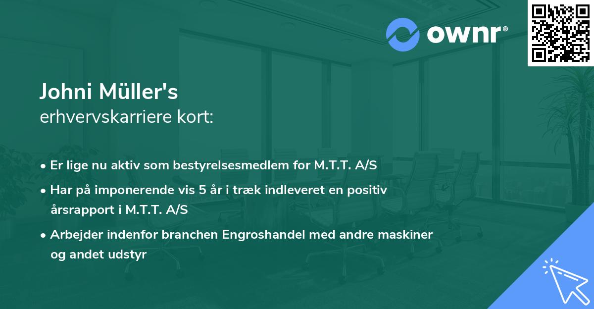 Johni Müller's erhvervskarriere kort