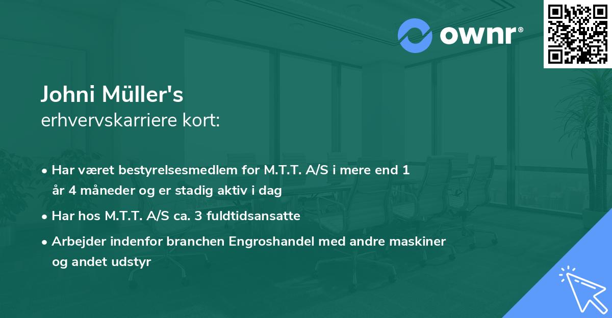 Johni Müller's erhvervskarriere kort