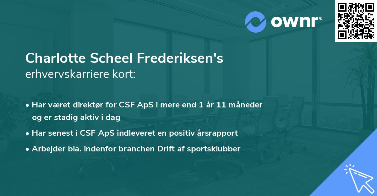 Charlotte Scheel Frederiksen's erhvervskarriere kort
