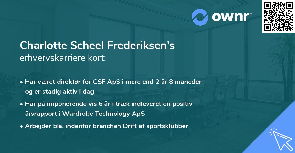 Charlotte Scheel Frederiksen's erhvervskarriere kort