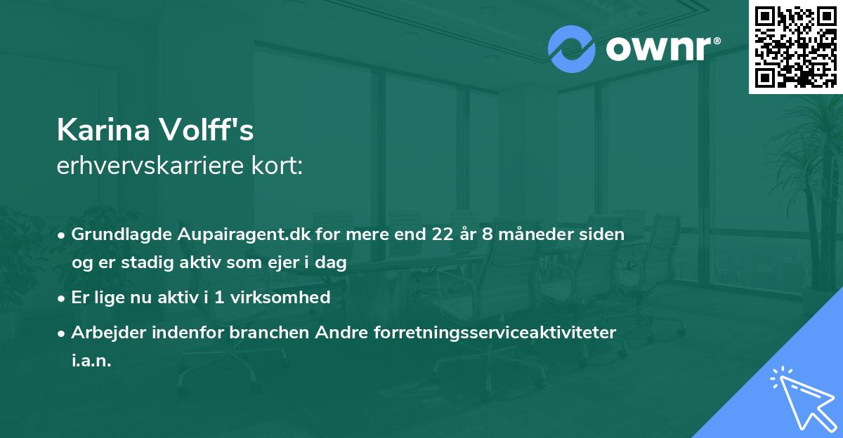 Karina Volff's erhvervskarriere kort