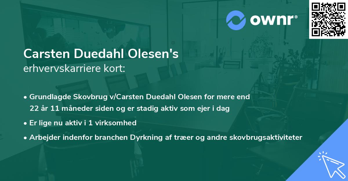 Carsten Duedahl Olesen's erhvervskarriere kort