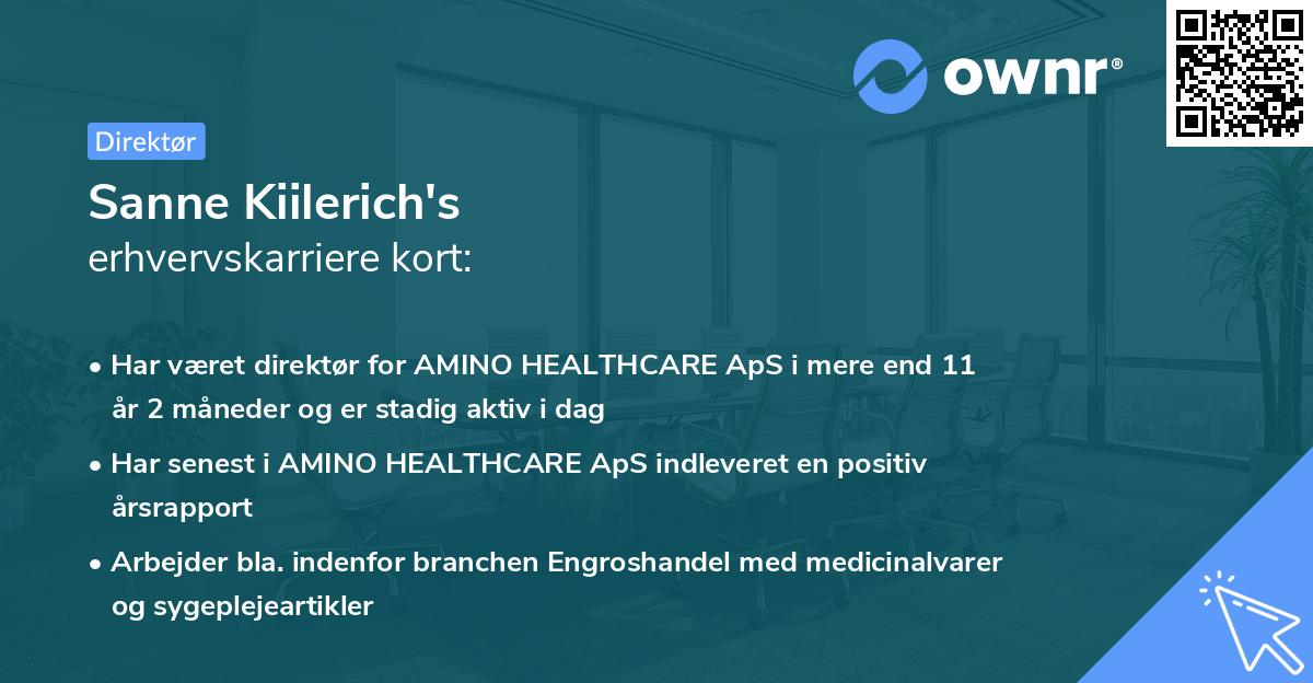 Sanne Kiilerich's erhvervskarriere kort