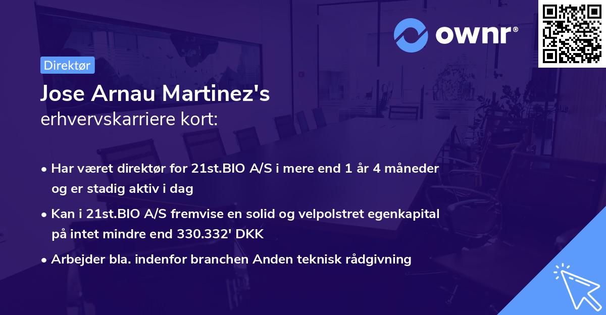 Jose Arnau Martinez's erhvervskarriere kort