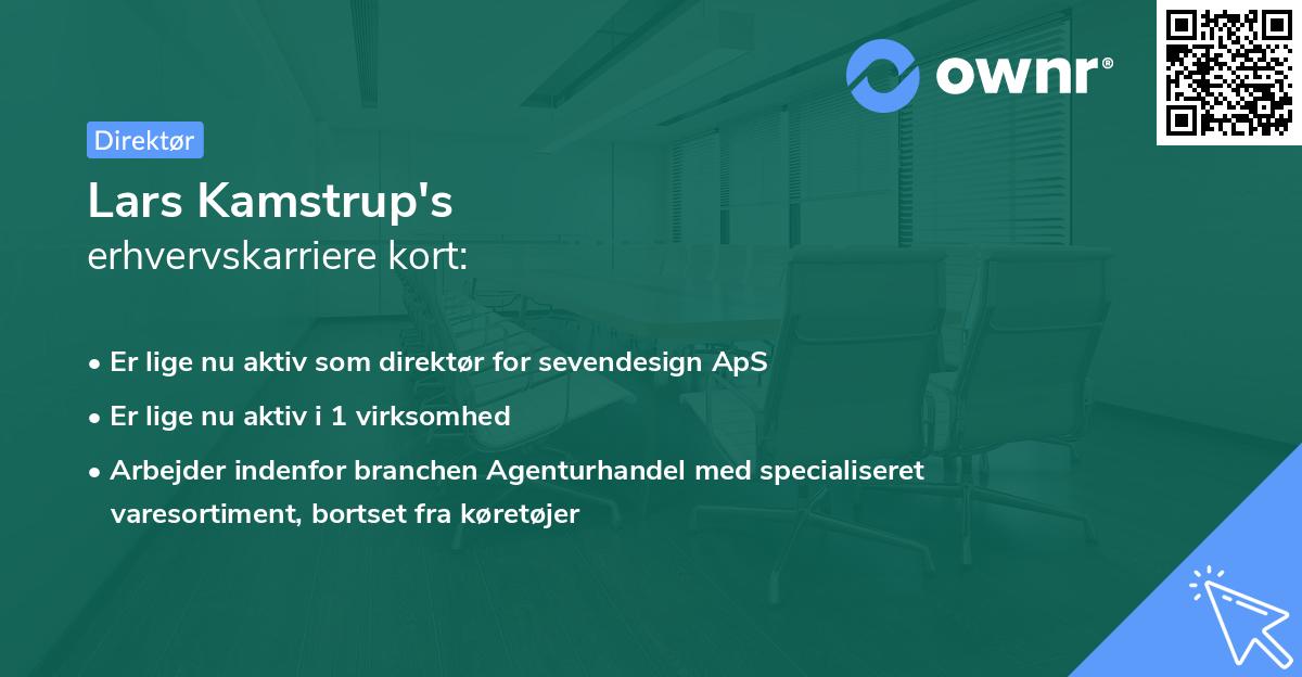 Lars Kamstrup's erhvervskarriere kort