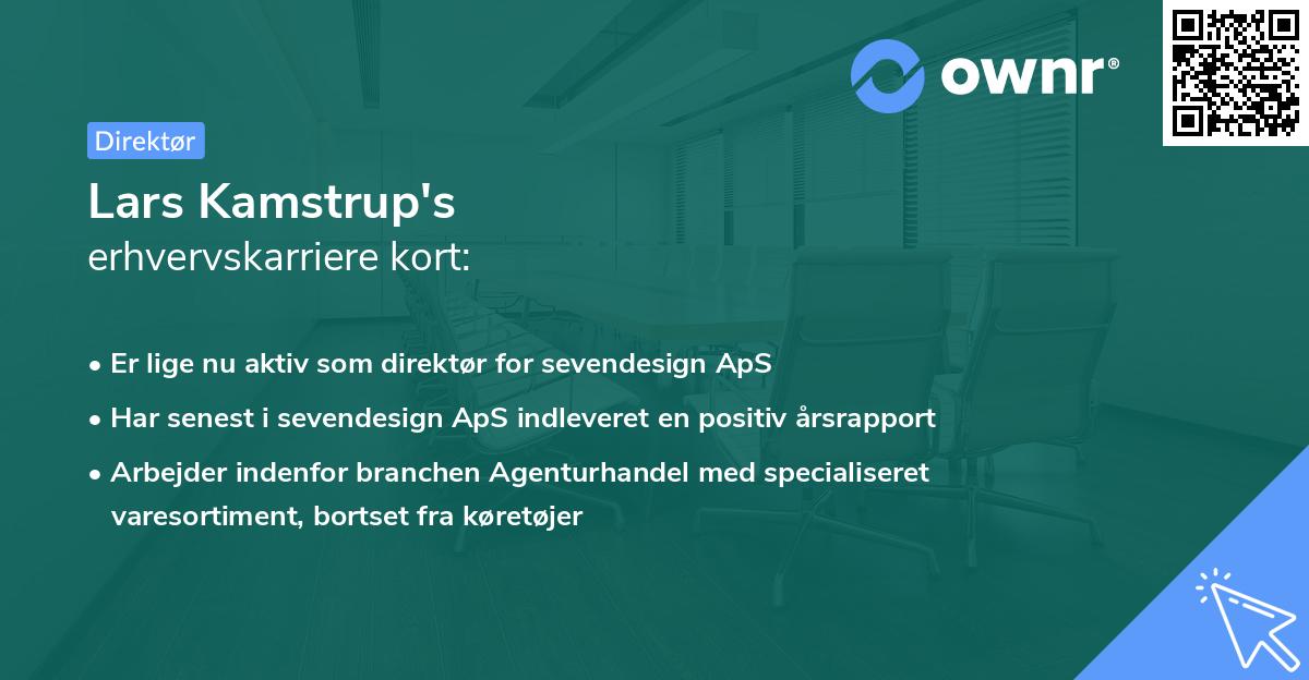 Lars Kamstrup's erhvervskarriere kort