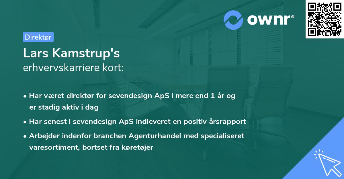Lars Kamstrup's erhvervskarriere kort