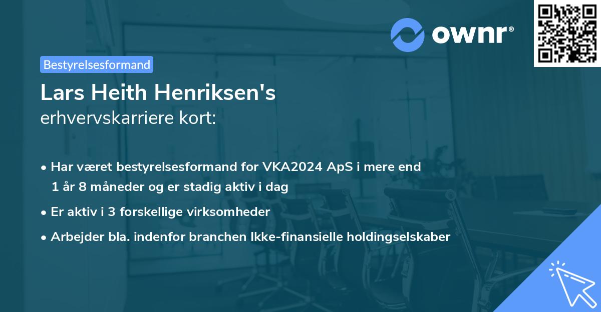 Lars Heith Henriksen's erhvervskarriere kort