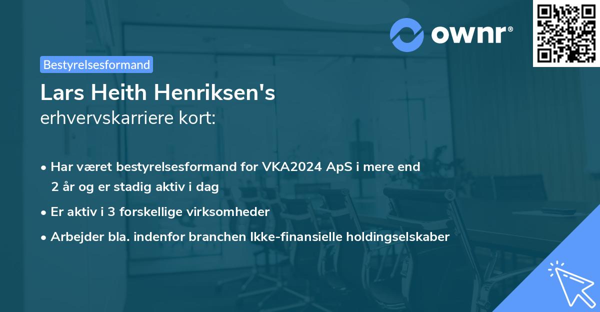 Lars Heith Henriksen's erhvervskarriere kort