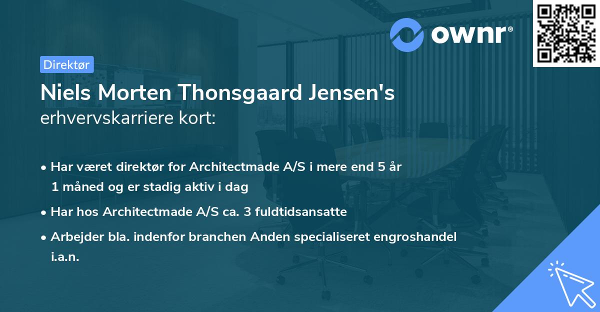 Niels Morten Thonsgaard Jensen's erhvervskarriere kort