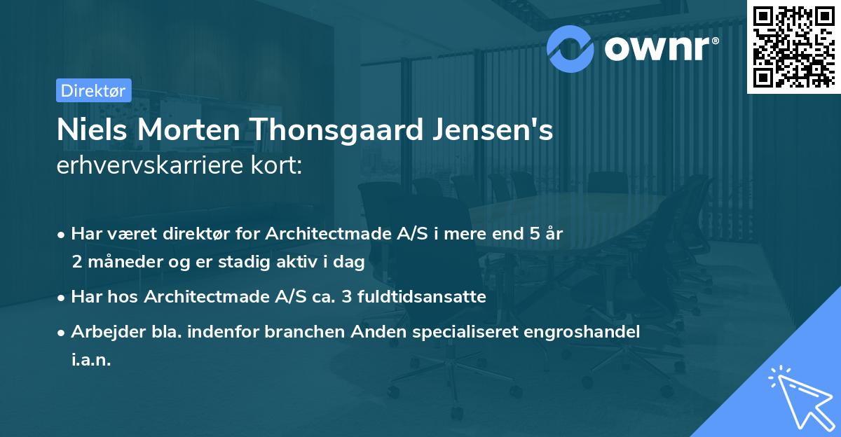 Niels Morten Thonsgaard Jensen's erhvervskarriere kort