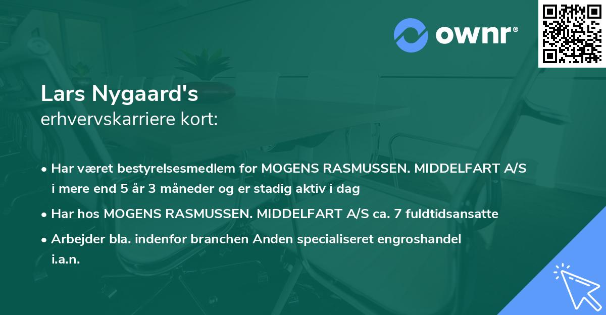 Lars Nygaard's erhvervskarriere kort