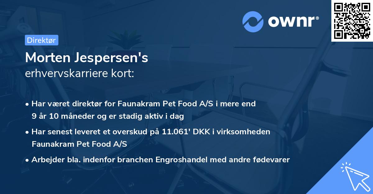 Morten Jespersen's erhvervskarriere kort