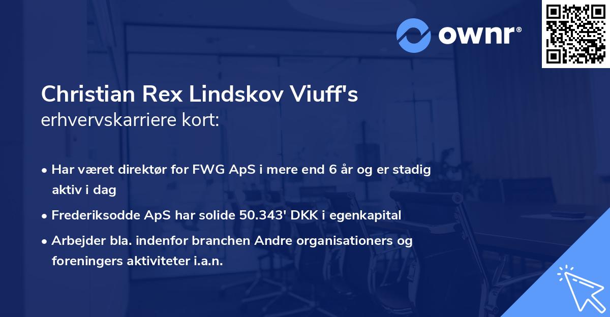 Christian Rex Lindskov Viuff's erhvervskarriere kort