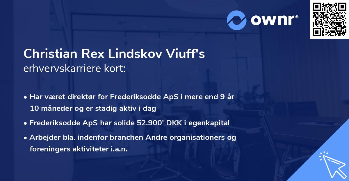 Christian Rex Lindskov Viuff's erhvervskarriere kort