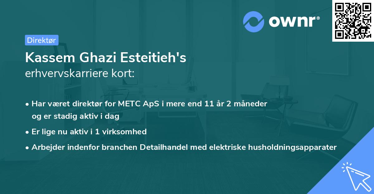 Kassem Ghazi Esteitieh's erhvervskarriere kort