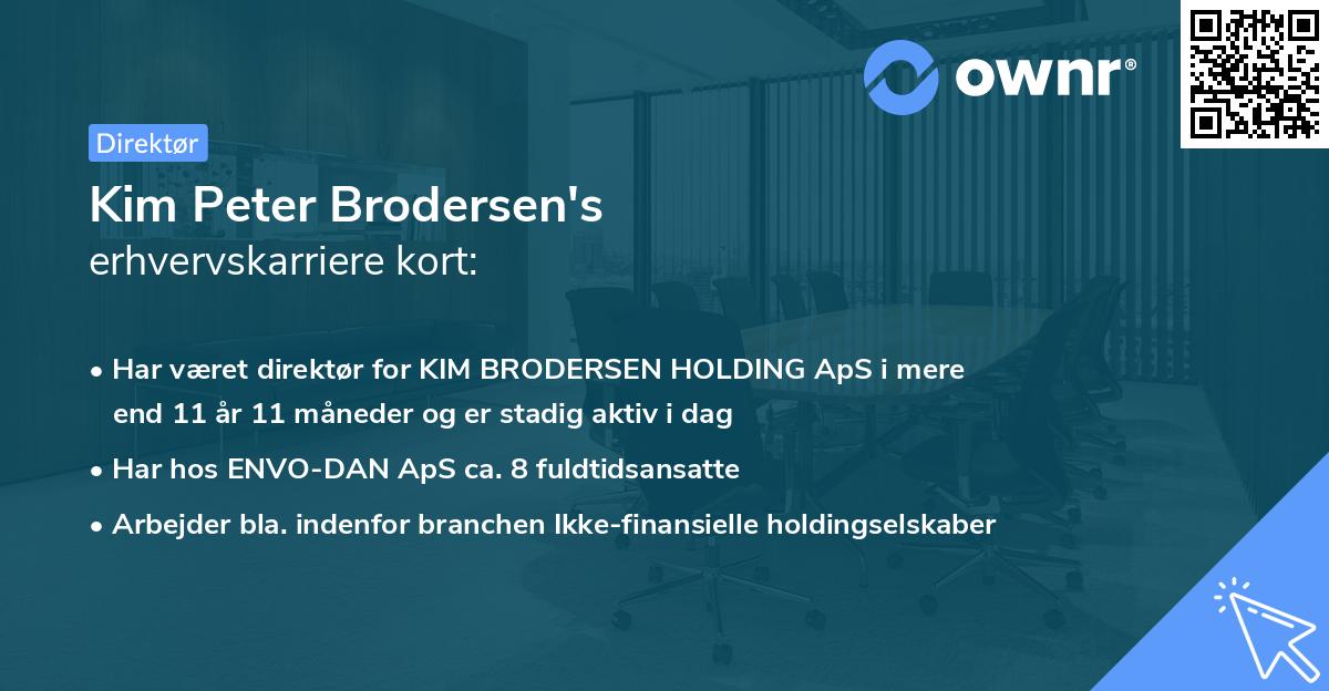 Kim Peter Brodersen's erhvervskarriere kort