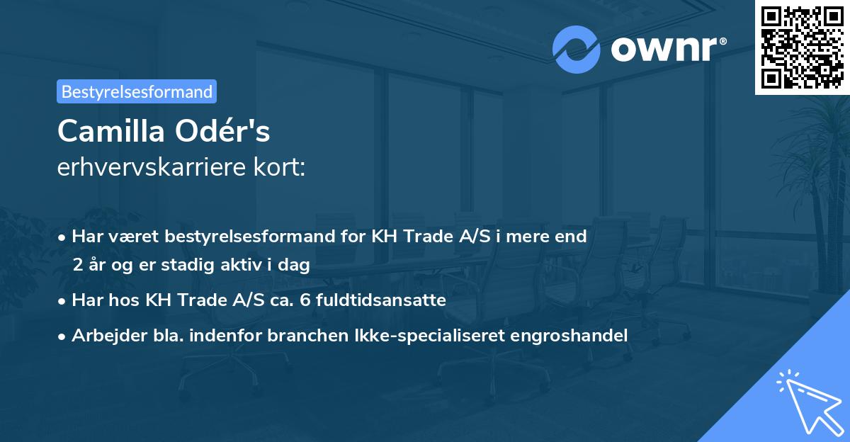 Camilla Odér's erhvervskarriere kort
