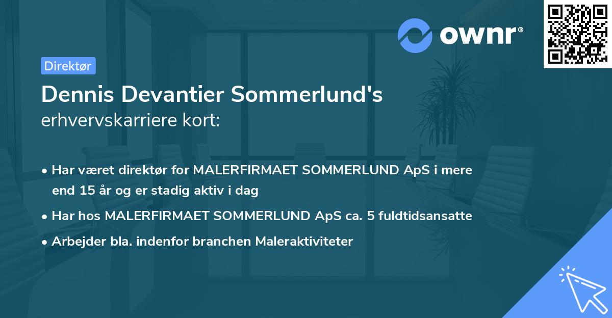 Dennis Devantier Sommerlund's erhvervskarriere kort