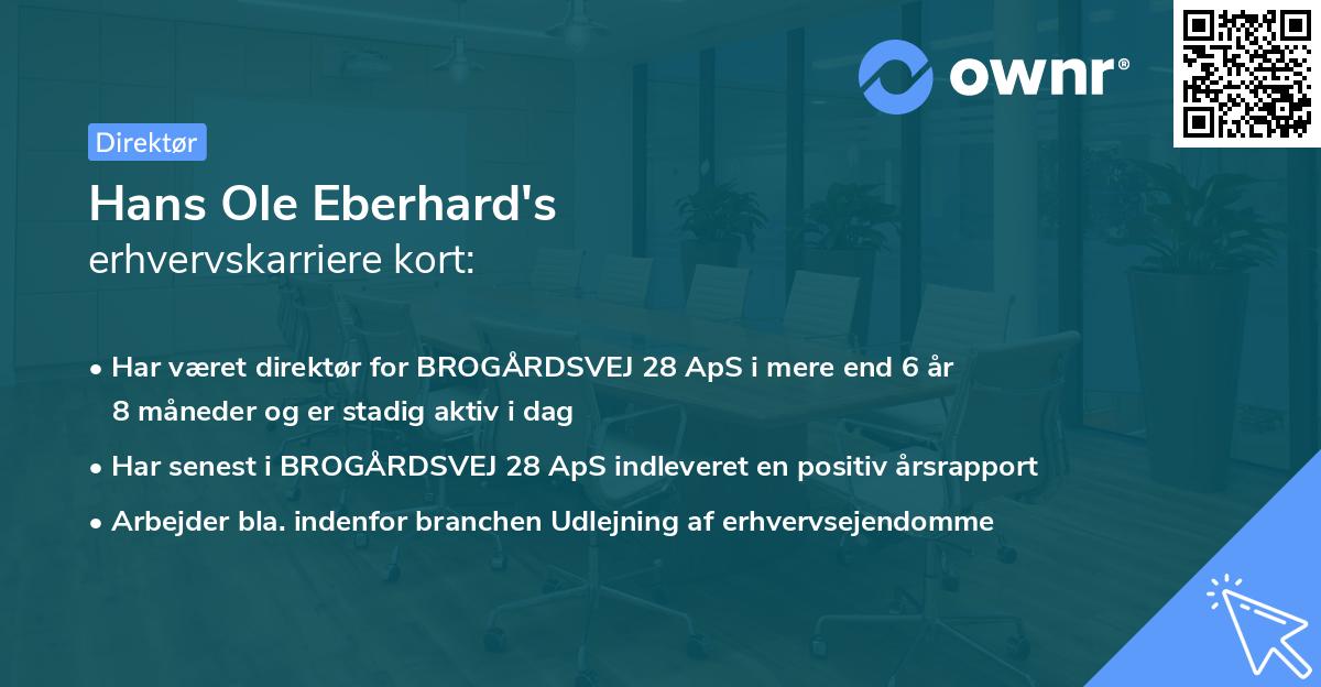 Hans Ole Eberhard's erhvervskarriere kort