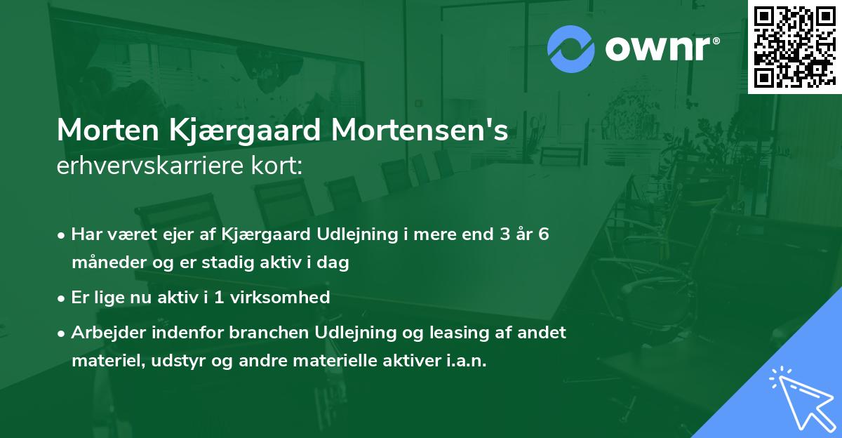 Morten Kjærgaard Mortensen's erhvervskarriere kort