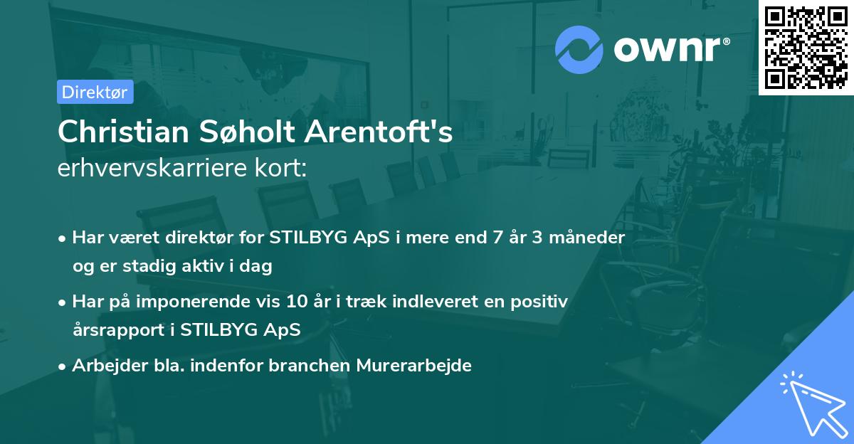 Christian Søholt Arentoft's erhvervskarriere kort