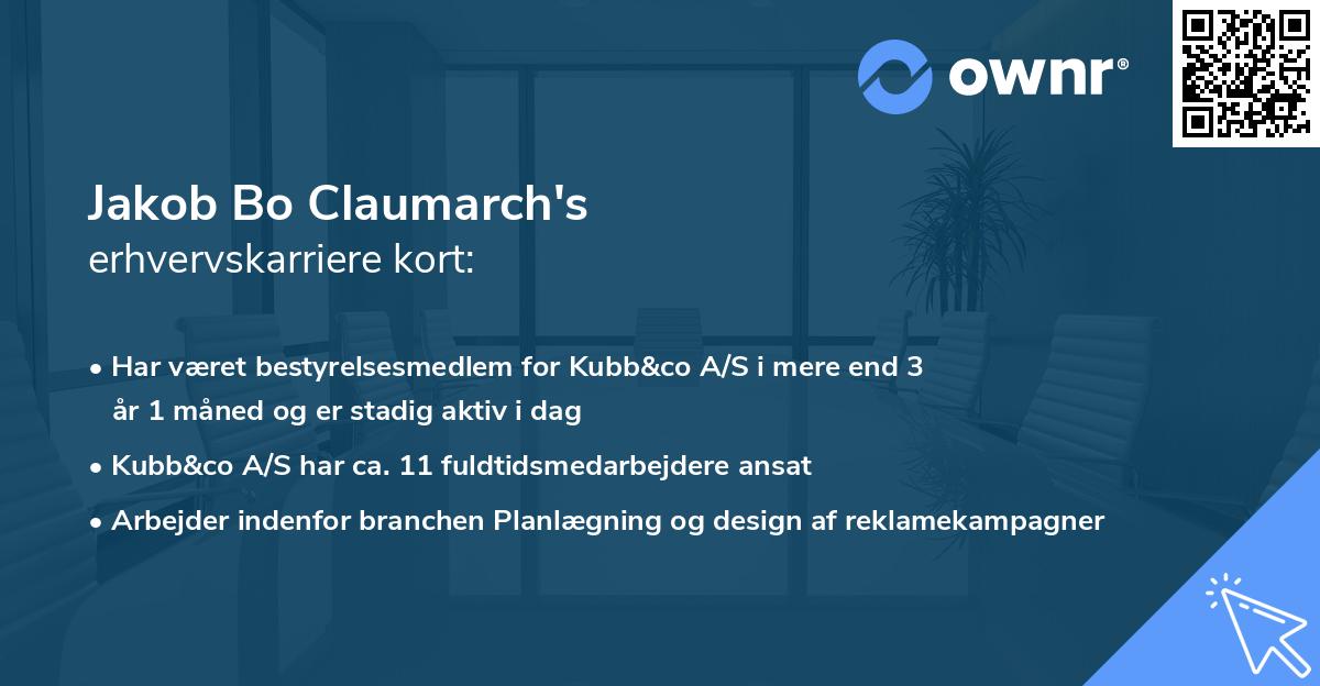 Jakob Bo Claumarch's erhvervskarriere kort