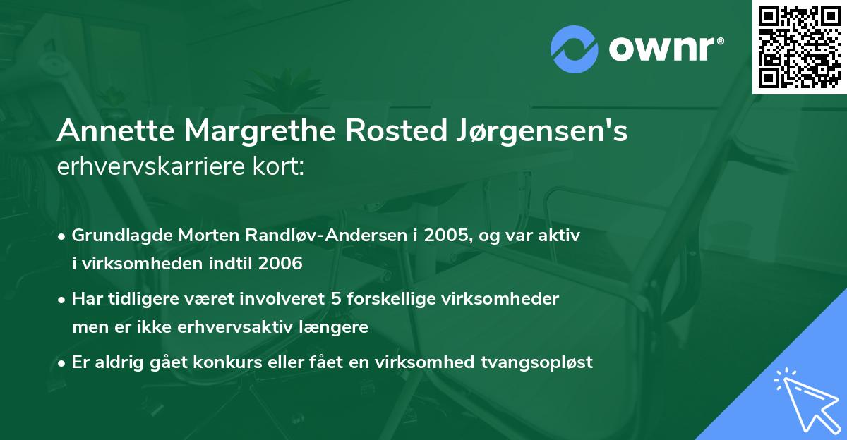 Annette Margrethe Rosted Jørgensen's erhvervskarriere kort