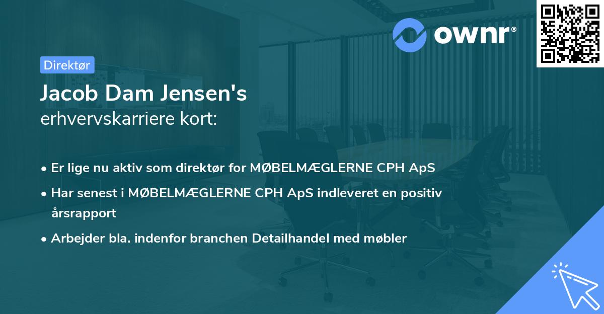 Jacob Dam Jensen's erhvervskarriere kort